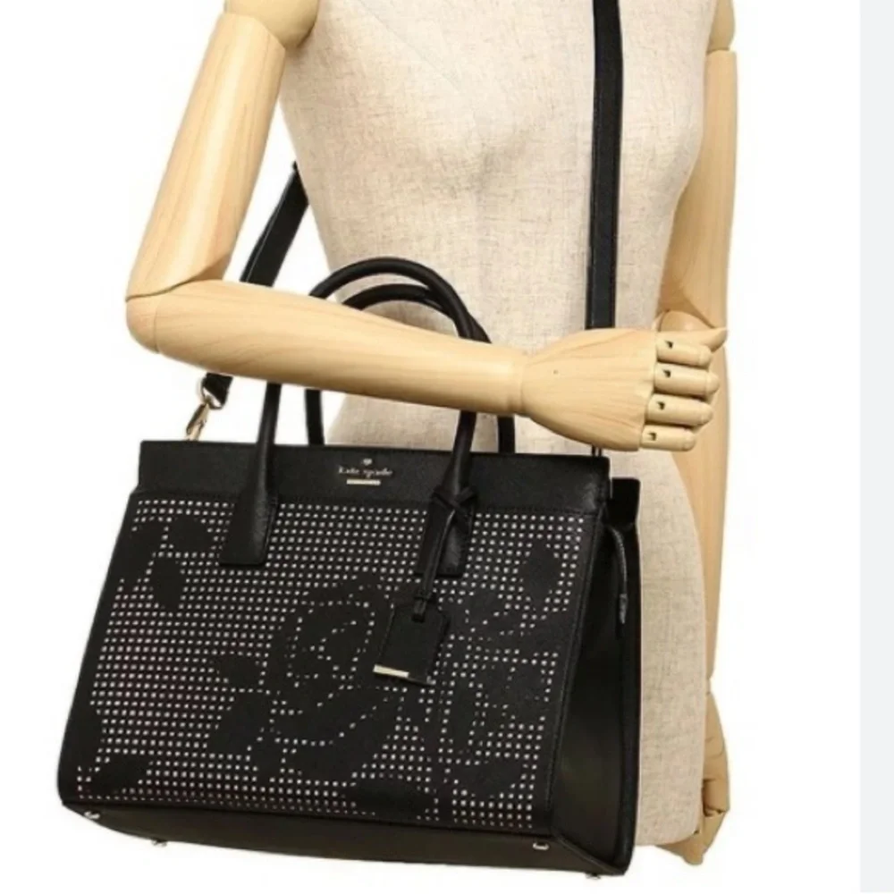 Kate Spade New York Cameron Street Perforated Candace Satchel PXRU7723 black